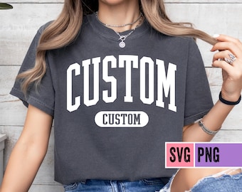 Custom Varsity Text SVG, PNG (Digital File)