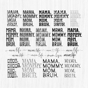 Mamá. Mami. Mamá. Hermano. png, Mamá divertida png, Maternidad png, Diseño de camiseta de mamá, Día de la madre de moda png, Archivo de corte Cricut, Sublimación png