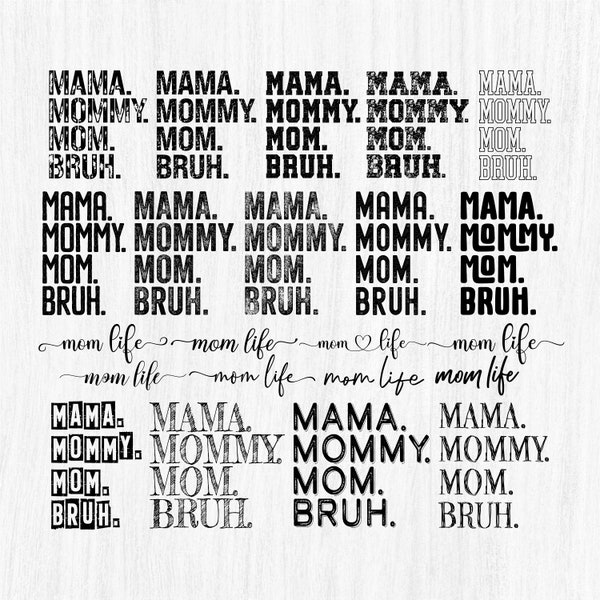 Mama. Mommy. Mom. Bruh. png, Funny Mama png, Motherhood png, Mama Shirt Design, Trendy Mothers Day png, Cricut Cut File, Sublimation png