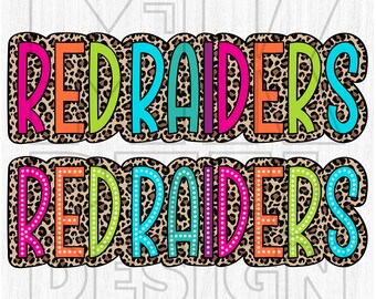 Red Raiders Leopard Print Design, Mascot PNG (Digital File)