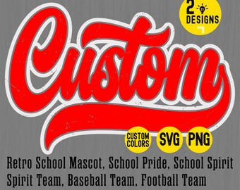 Custom Retro School Mascot PNG, Team Spirit (Digital Download)