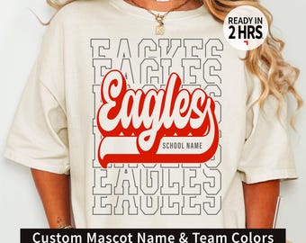 Custom Mascot with School Name, Custom High School Mascot, Custom Sport Team Name, Personalized School Spirit, Digital Download, DTF, Gifts