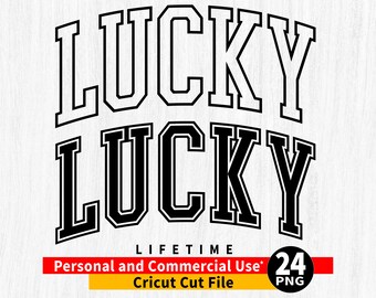 St. Patrick's Day Lucky Varsity PNG, Cricut Cut File (Digital Download)