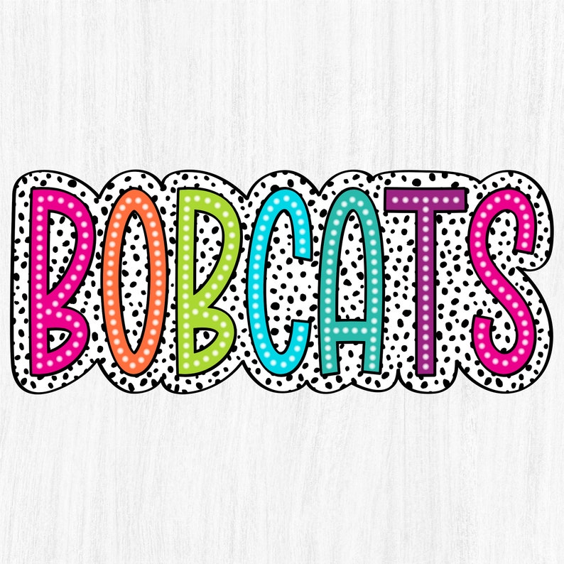 Bobcats PNG, Colorful Dalmatian Dots, Team Spirit (digital File) - Etsy