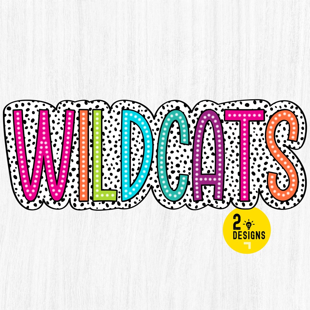 Colorful Wildcats Mascot PNG, Dalmatian Dots, School Spirit (digital ...