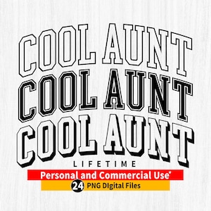 Coole Tante png, Varsity Coole Tante png Bundle, trendige coole Tante, coole Tante gewölbte png, coole Tante Shirts Design, coole Tante Cricut-Schnitt-Datei