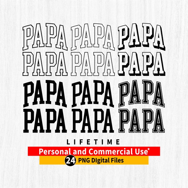 PAPA png, PAPA Varsity png bundle, Papa arched outline, PAPA png file, Papa Varsity arched png, Papa Cricut File, Papa arched Shadow