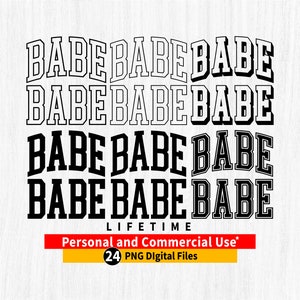 BABE png, Babe arched outline, Babe Varsity arched, Babe Cricut File, Babe png bundle, Babe png Varsity bundle, College Babe png