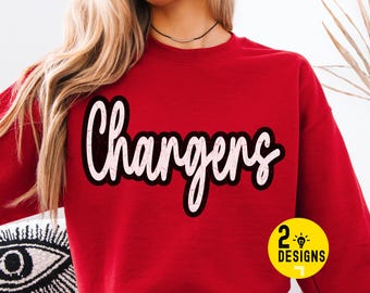 Trendy Chargers Mascot Png, Retro Team Shirt Design (Digital Download)