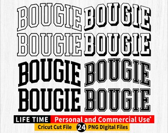 Bougie Varsity Letters PNG Bundle, Cricut Cut File (Digital Download)