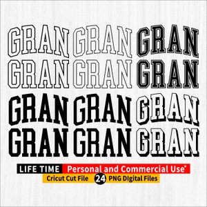 Gran png, arquivo Gran png, pacote Gran varsity png, contorno Gran arqueado, letras Gran varsity, Gran Varsity arqueado, arquivo de corte Gran Cricut