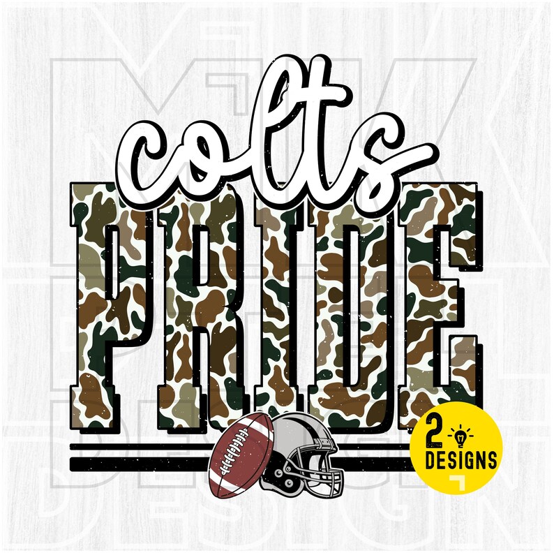 Retro Camo Colts Pride PNG: Vintage Game Day Sublimation (digital File ...