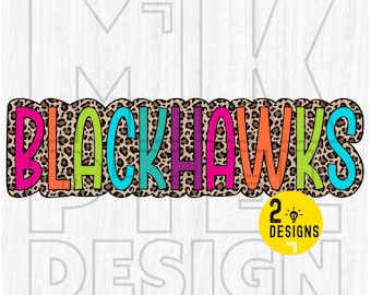 Blackhawks Leopard Print, Cheetah Mascot, School Spirit (Digital File)