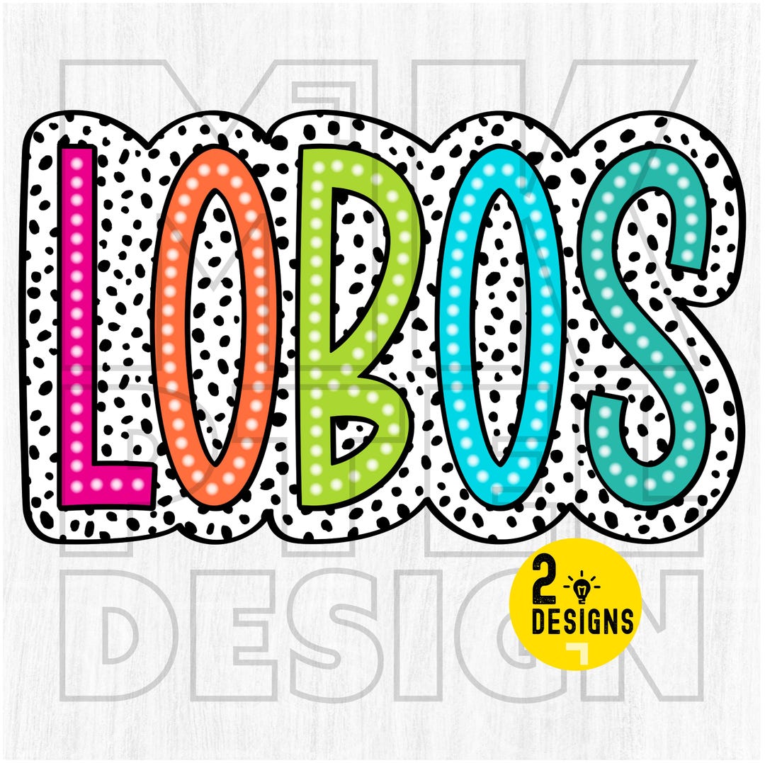 Lobos Logo Cursive Lobos PNG, Colorful Mascot Design, School Spirit (digital File) - Etsy