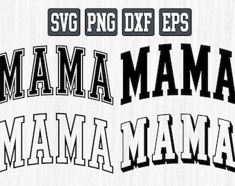 Mama Varsity SVG Bundle, Retro Mama Png (Digitale Dateien)