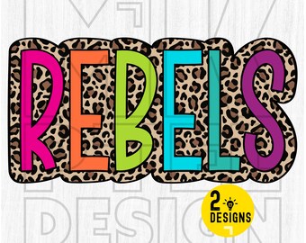 Colorful Rebels Leopard Print, Mascot Design (Digital File)