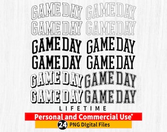 PNG Game Day, PNG Game Day Varsity, Bundle PNG Game Day, PNG arcuato Game Day Varsity, Contorno arcuato Game Day, File di taglio Cricut Game Day