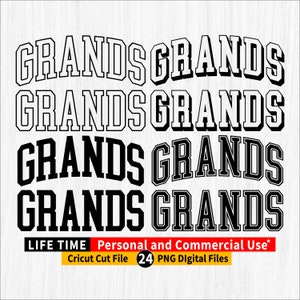 Grands png, Grands varsity png bundle, Grands png file, Grands arched outline, Grands varsity Fonts, Grands designs, Grands Cricut cut file