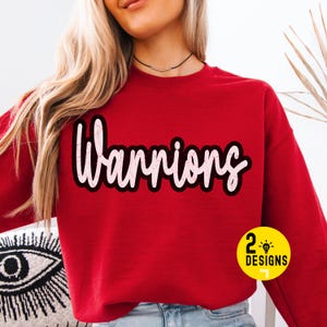 Warriors Png, Trendy Warriors Mascot Png, Retro Warriors, Warriors Shirt Design, Game Day Png, Warriors Mascot Digital, Trendy Team Design