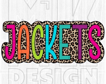Leopard Print Jackets PNG, School Team Spirit (Digital File)