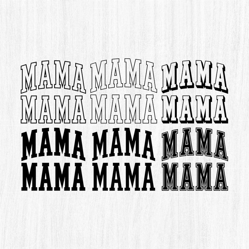 Mama Png, Mama Varsity Png Bundle, Mama Arched Outline, Mama Png File ...