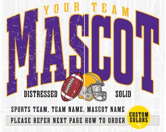 Custom School Spirit Mascot PNG: Retro Varsity Design (Digital Download)