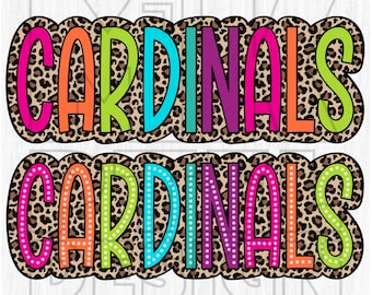 Cardinals Leopard Print, School Spirit Design (Digital File)