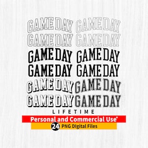 Game Day png, Game Day Varsity png-bundel, Game Day png-bundel, Game Day Varsity gebogen png, Game Day gebogen omtrek, Game Day Cricut-bestand