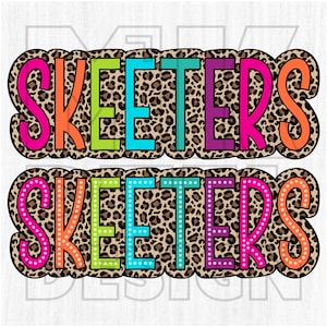 Skeeters PNG, Colorful, Leopard Print, Cheetah, Animal, Mascot, School Spirit, Team Spirit, Digital File, Sublimation Download, DTF, Gift
