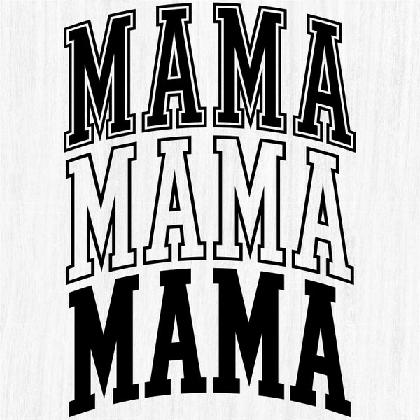 MAMA Png, Mama Varsity, Mama Varsity Font png Bundle, Mama Arched png, Mama Arched outline, Mama Varsity Arched Letter png, Mama Cricut File