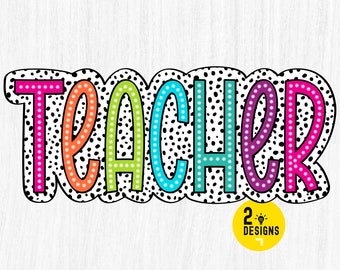 Teacher PNG, Colorful, Dalmatian Dots, Mascot, School Spirit, Team ...