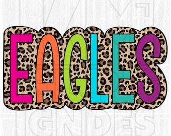 Águias Leopardo PNG, Mascote Colorida, Espírito Escolar (Arquivo Digital)