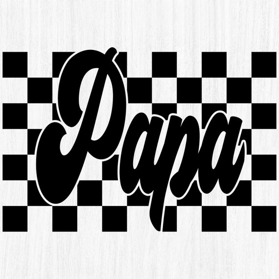 Checkered Papa SVG, Retro Font, Papa PNG Cut File - Etsy