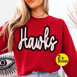 Hawks Png, Trendy Hawks Mascot Png, Retro Hawks, Hawks Mama Shirt Design, Game Day Png, Hawks Mascot Digital, Trendy Team Shirt Design, DTF
