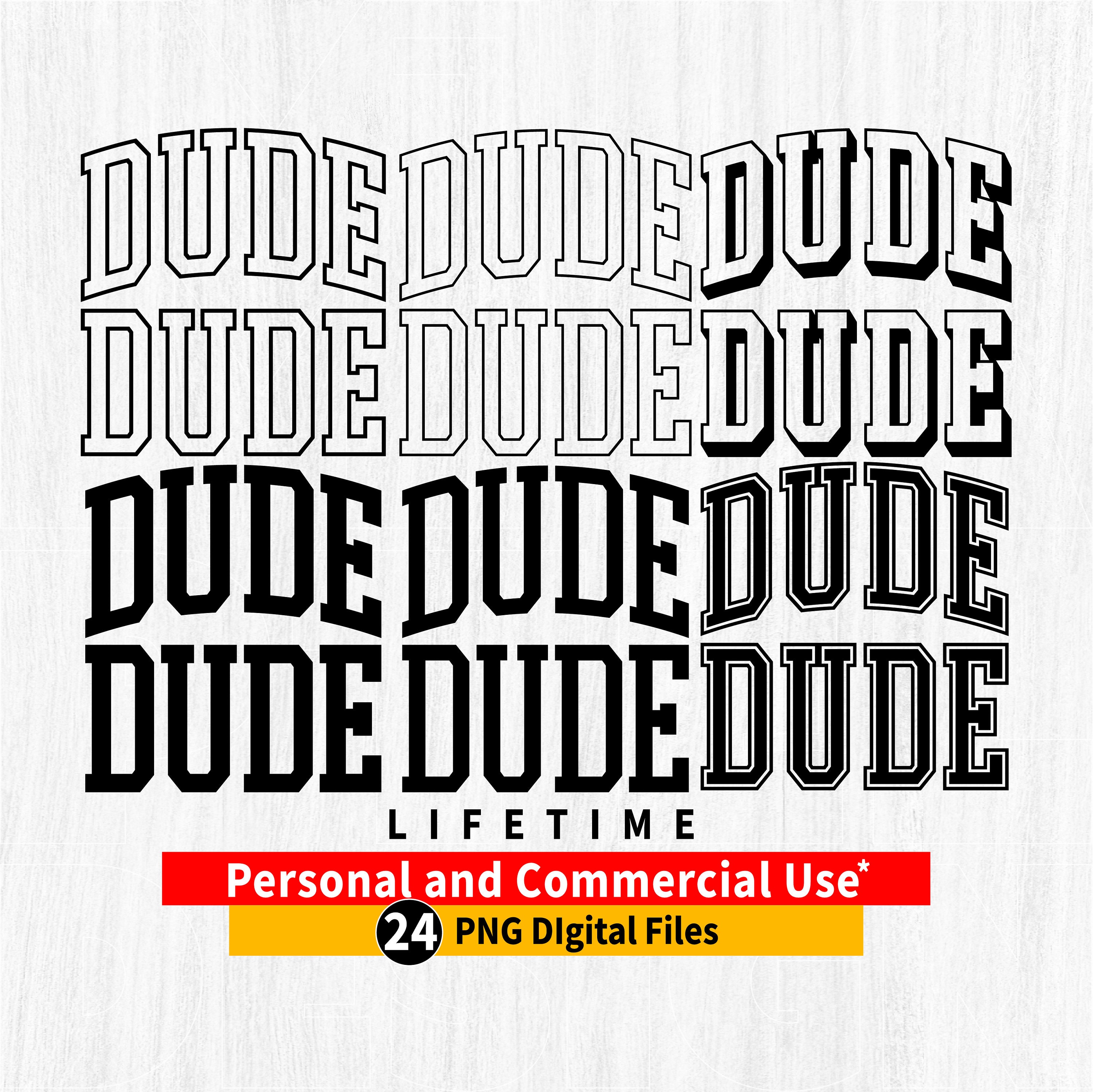 Dude Varsity PNG, Arched Outline Cut File (Digital Download), image size:3000x2998