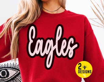 Retro Eagles Mascot PNG, Trendy Shirt Design (Digital Download)
