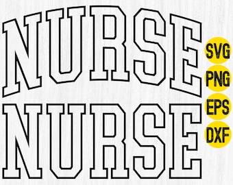 Nurse Varsity Letters SVG Bundle, Nurse Life, Cricut Cut File (Digital Download)