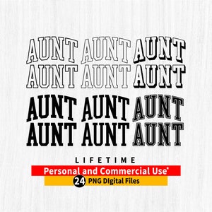 Tante Png, Tante Varsity Png-Bundle, Tante gewölbte Umriss, Tante PNG-Datei, Tante Varsity PNG, Tante Cricut-Datei, Tante Geschenk, Tante Schnitt-Datei