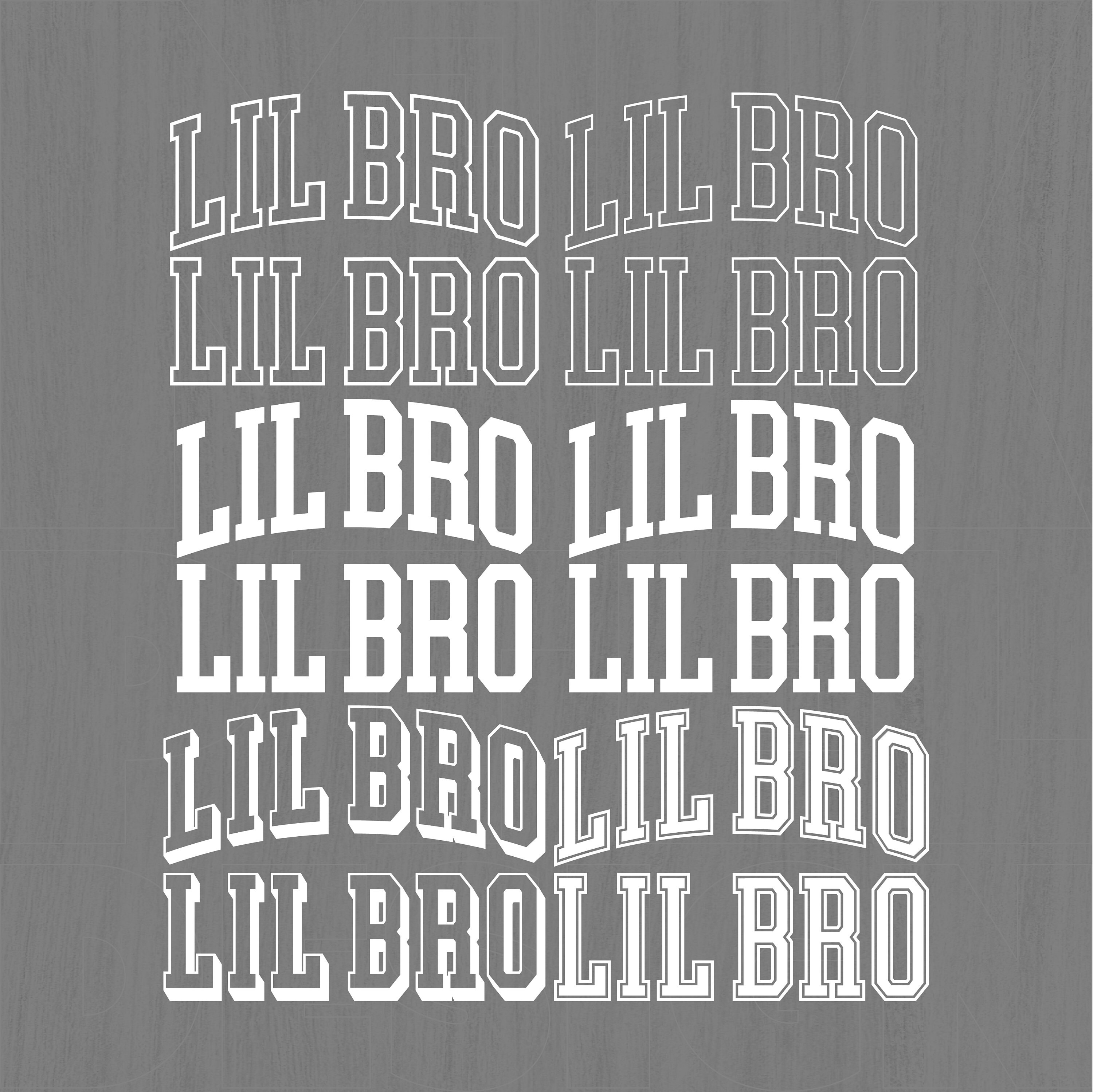 LIL BRO Png, Lil Bro Varsity Png Bundle, Lil Bro Arched Outline, Lil