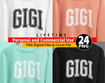 Gigi Varsity PNG Bundle, Cricut Cut File (Digital Download)