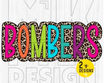 Bombers Leopard Print PNG, projekt School Spirit (plik cyfrowy)