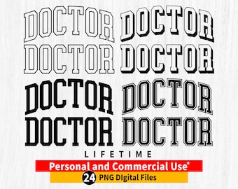 Doctor Varsity PNG Bundle, Cricut Ready (Digital Download)