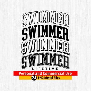 SCHWIMMER Png bund Schwimmer Varsity Png, Schwimmer Varsity Png gewölbt, Schwimmer gewölbt Kontur Png, Schwimmer Cricut cut Datei, Schwimmerleben png