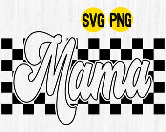 r'mama✡ Checked Mama SVG, Retro Mama Svg Png, Rock Mama Svg, Mama