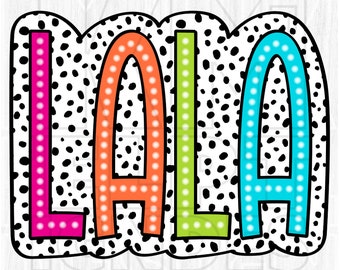 Lala PNG, Bright Doodle, Dalmatian Dots (Digital File)