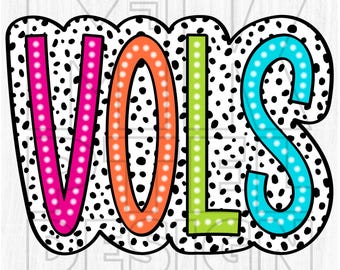 Vols Mascot PNG, Dalmatian Dots, School Spirit (Digital File)