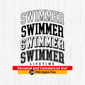 SWIMMER Varsity png-bundel, Swimmer Varsity png, Swimmer Varsity gebogen png, zwemmer gebogen omtrek, zwemmer Cricut gesneden bestand, Swimmer Life