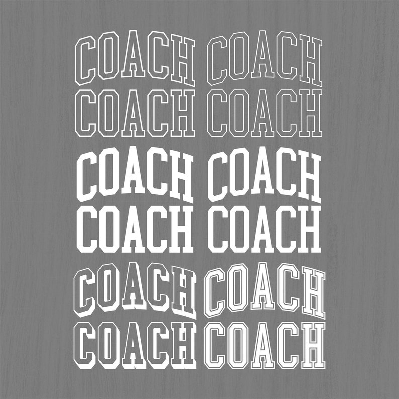 Coach Rj Lettering Design Coach Varsity Letters PNG Bundle, Arched Font (digital Download) - Etsy