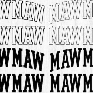 MAWMAW png, MAWMAW Varsity bundle, Mawmaw Cricut Cut File, Mawmaw arched outline, Mawmaw png Bundle, Mawmaw Varsity Arched, Mawmaw File