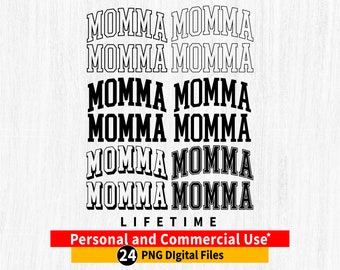 MOMMA png, MOMMA Varsity png bundle, Momma contorno arcuato, Momma file png, Momma Varsity arcuato png, Momma file Cricut, Momma Life